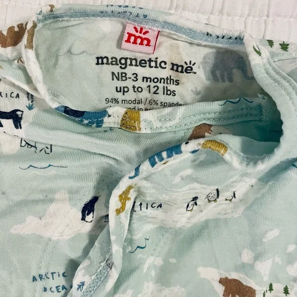 Magnetic Me sea the world modal magnetic cozy sleeper gown + hat set; NB; EUC - Picture 3 of 3